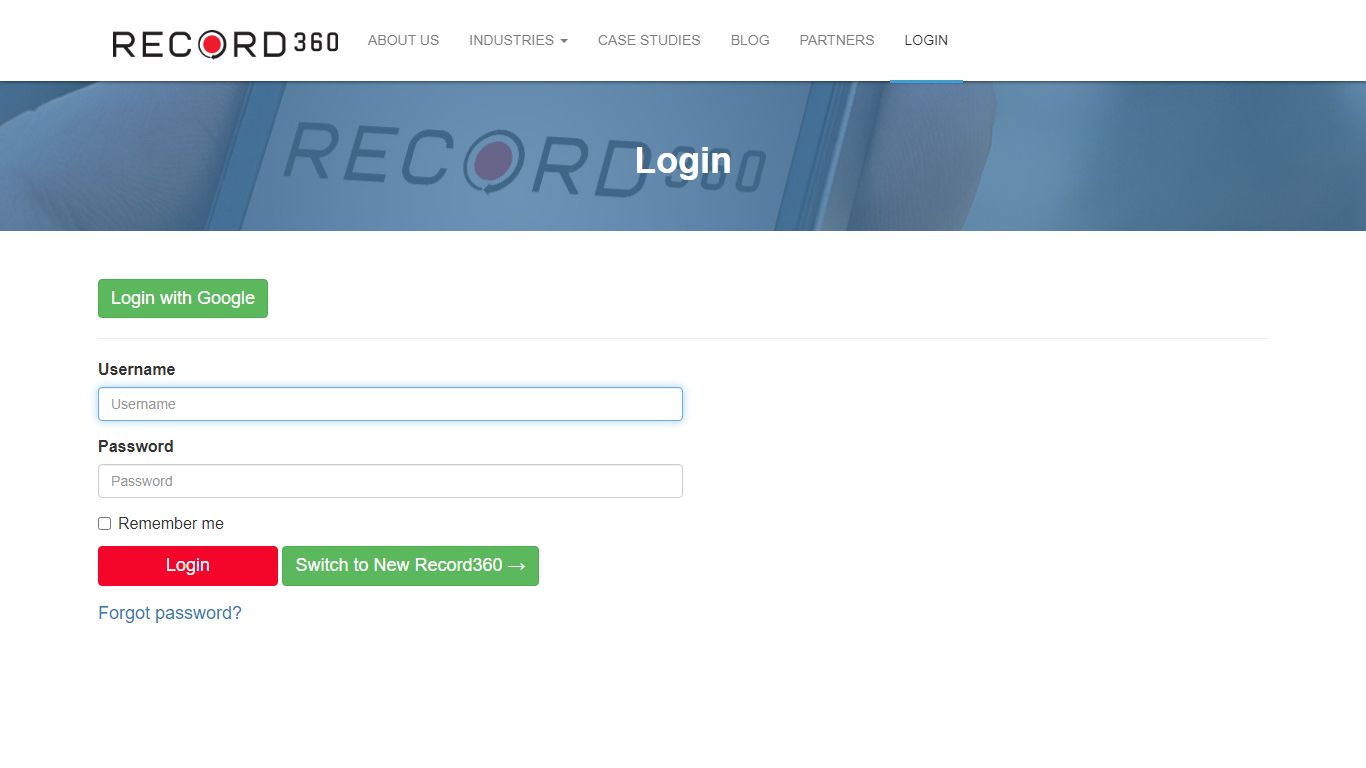 Login | Record360